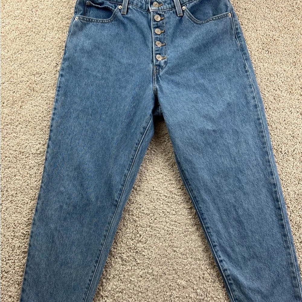 High-Waisted Blue Denim Jeans